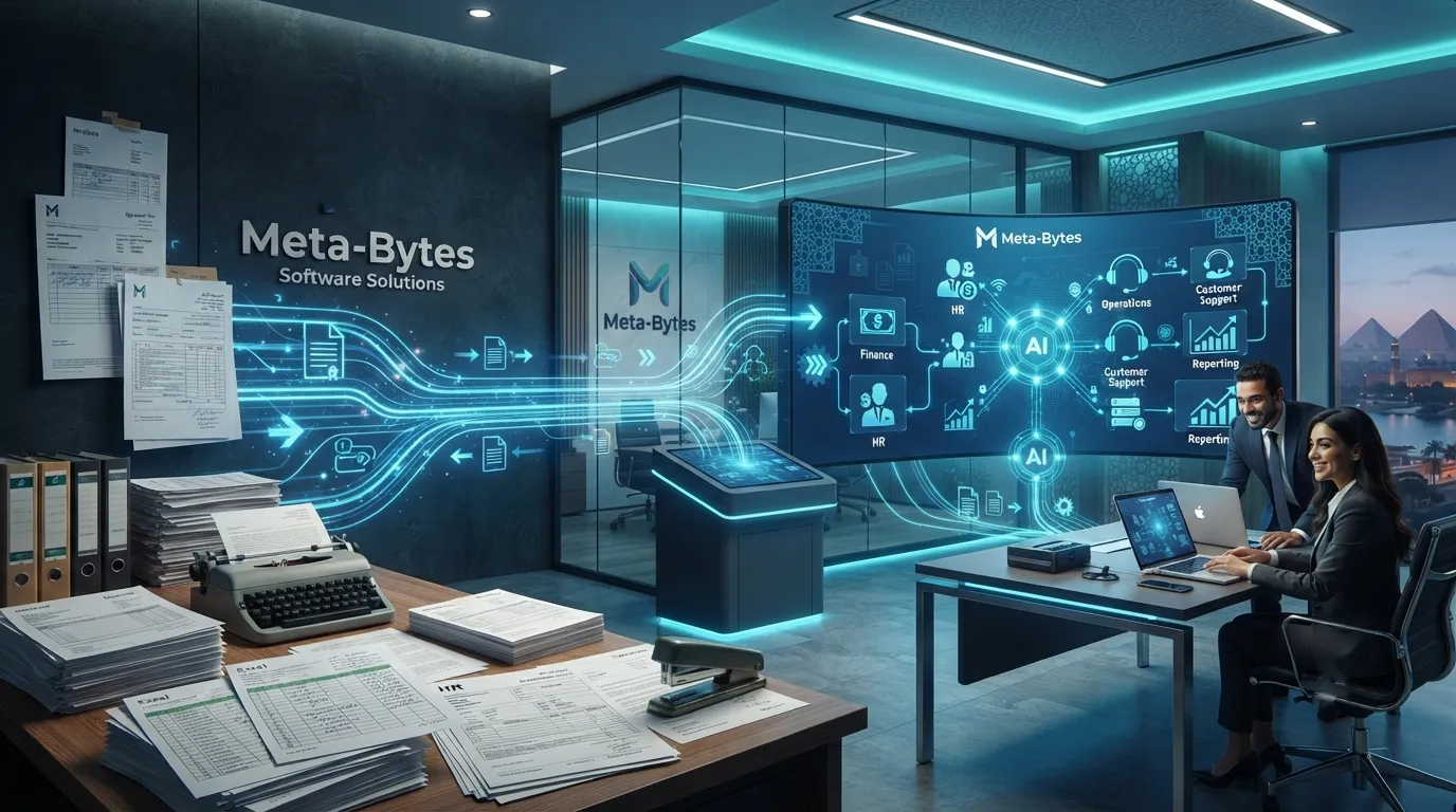 Automation workflow dashboard; alt text: AI automation services Egypt for business workflows.