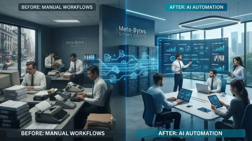 Automation workflow dashboard; alt text: AI automation services Egypt for business workflows.